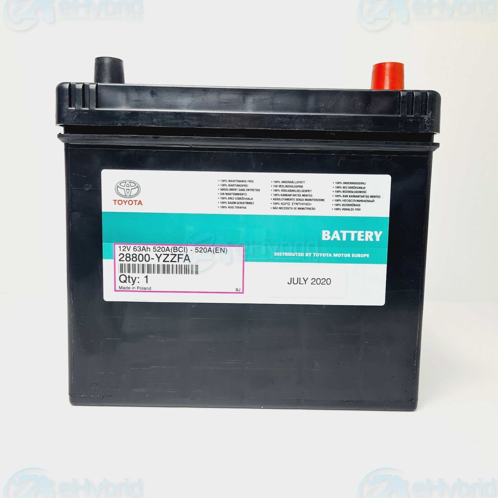 Genuine Toyota Corolla 12V Battery 1.3L 2009 To 2009 OEM Part 28800-YZZFA
