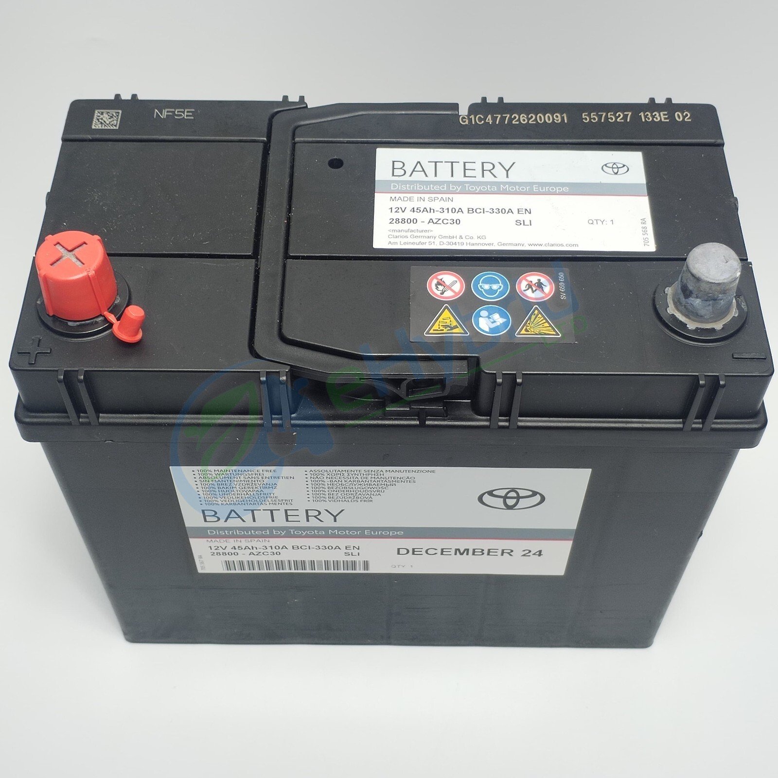 Genuine Toyota Yaris 12V Battery 45AH Auxiliary Battery 1999-05 Oem 28800-AZC30 - Image 2
