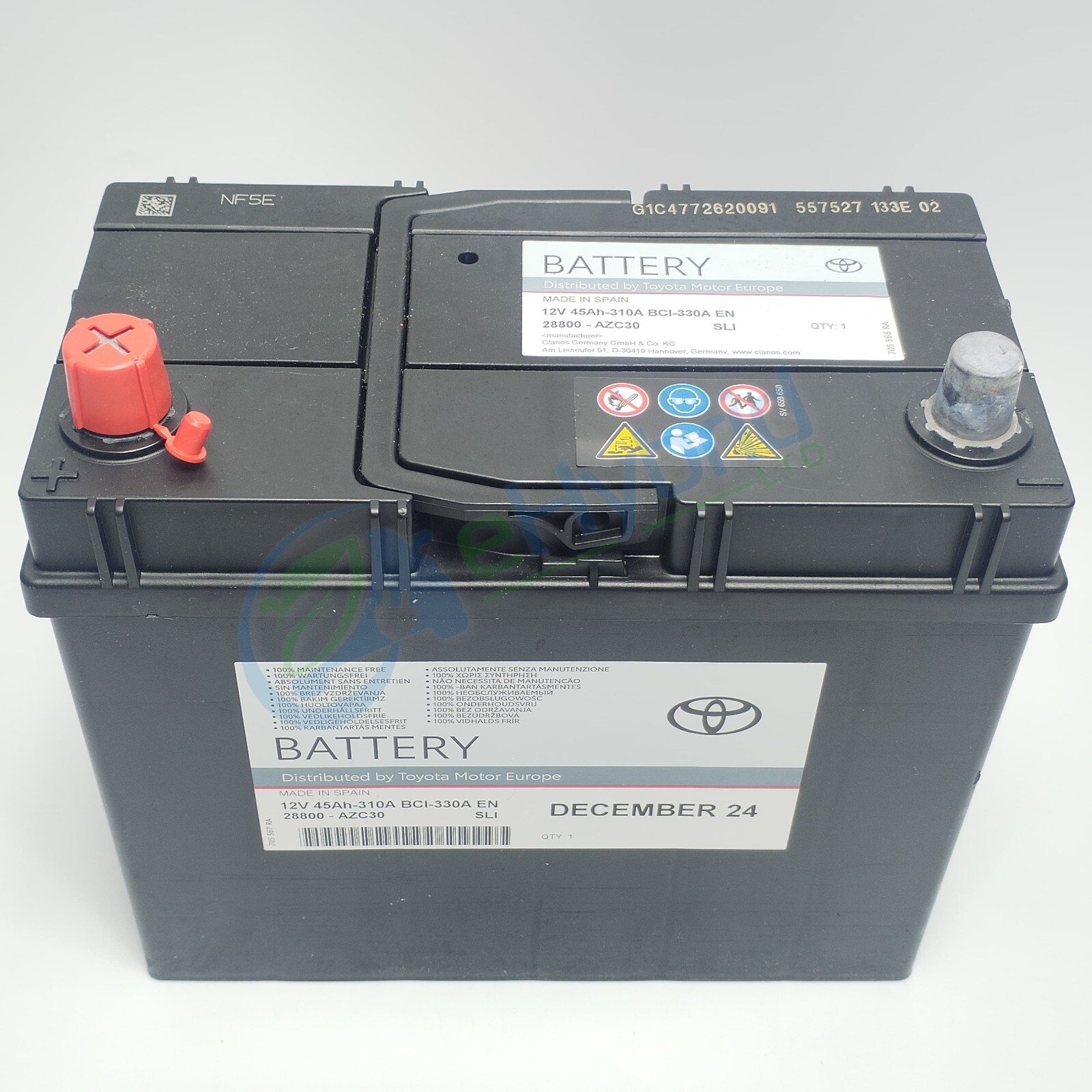 Genuine Toyota Yaris 12V Battery 45AH Auxiliary Battery 1999-05 Oem 28800-AZC30 - Image 3
