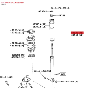 Genuine Toyota Prius Plugin Rear Shock Absorbers Left & Right 48530-80826