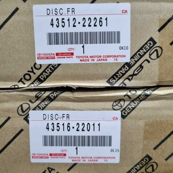 Genuine Lexus GS300H Front Brake Discs 2012-2018 AWL10 43512-22261 & 43516-22011