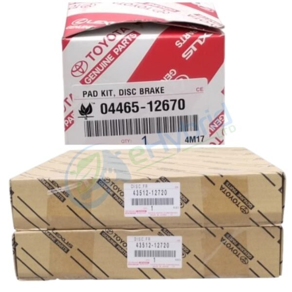 Genuine Toyota Prius PHV ZVW52 Front Brake Discs &Pads 43512-12720 & 04465-12670