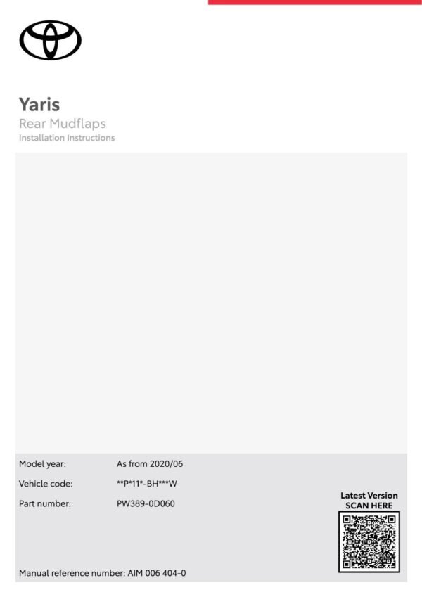 Genuine Toyota Yaris Mud Flap Set Front & Rear PW389-0D050 + PW389-0D060 2020-24 - Image 4