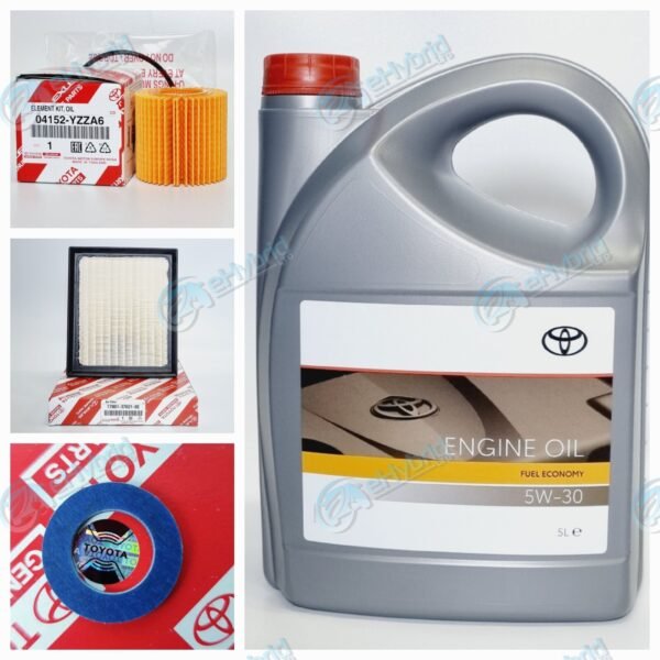 Genuine Toyota Auris Hybrid Service Kit 2010-17 5W30 Oil Washer Air & Oil Filter