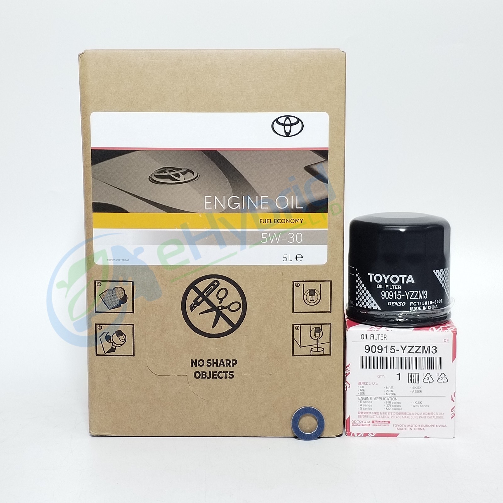 Genuine Toyota Corolla Intermediate Service Kit 5W30 Oil Sump Washer Oil Filter