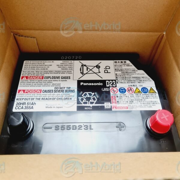 LEXUS RX450H 12V BATTERY GENUINE OEM PANASONIC S55D23L 2008 TO 2015 28800-31291 - Image 3